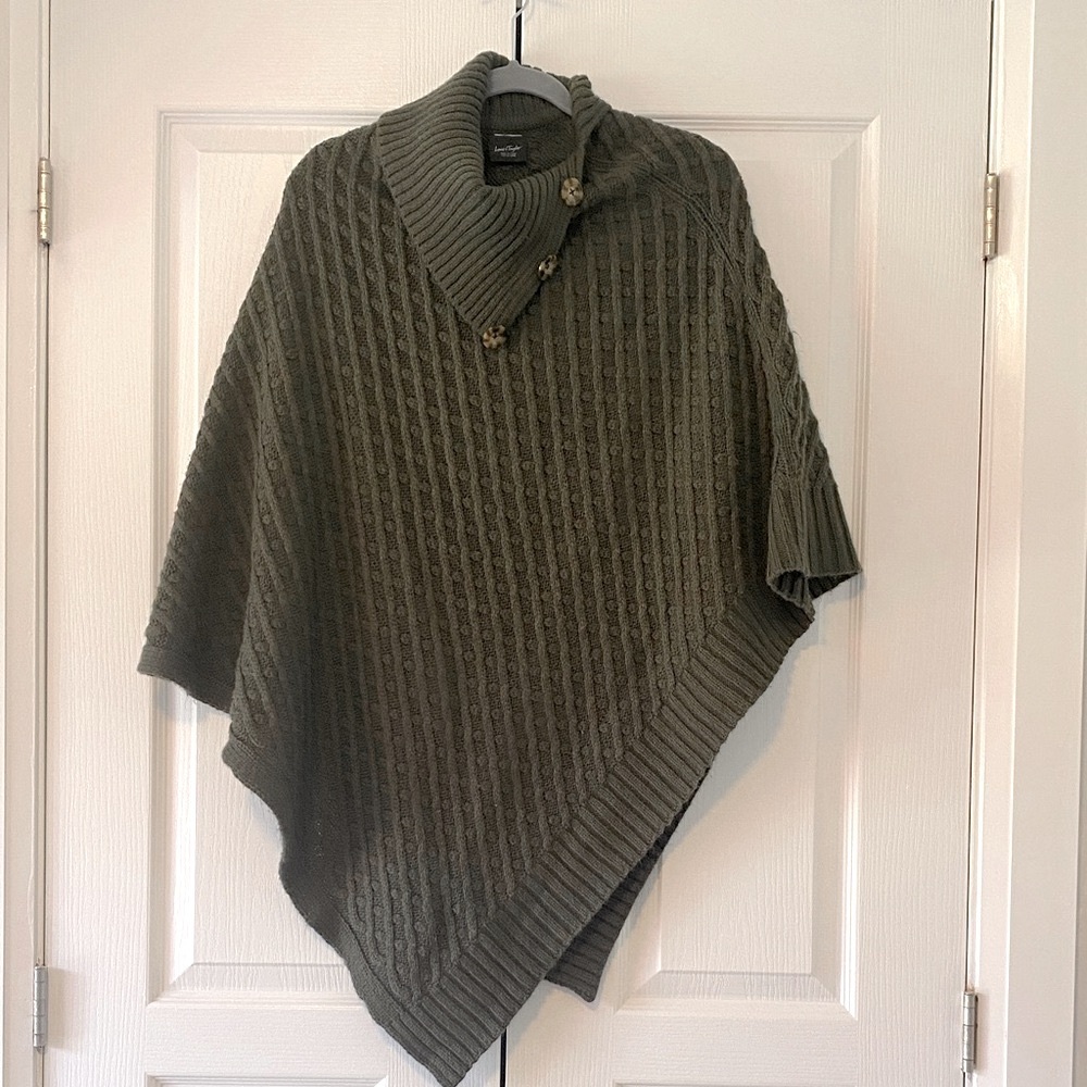 Lord & Taylor Knit Poncho Sweater - Picture 2 of 9
